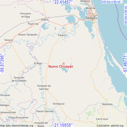 Nuevo Chicayán on map