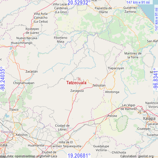 Tatzecuala on map