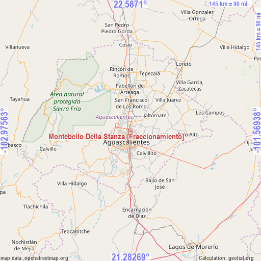 Montebello Della Stanza [Fraccionamiento] on map