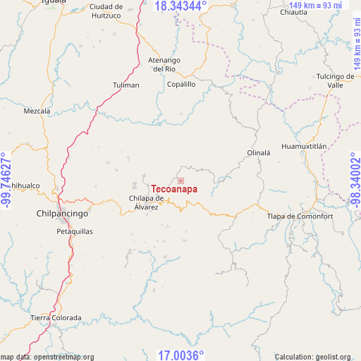 Tecoanapa on map