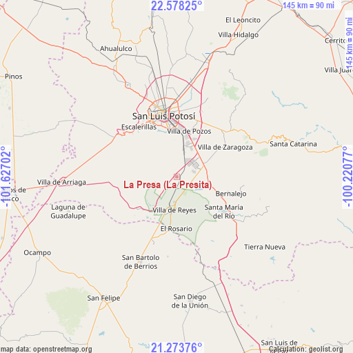 La Presa (La Presita) on map