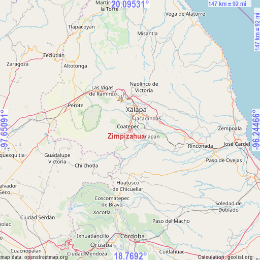 Zimpizahua on map
