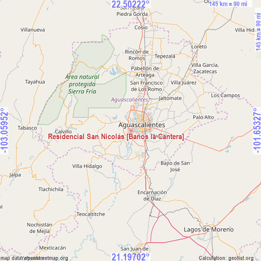Residencial San Nicolás [Baños la Cantera] on map