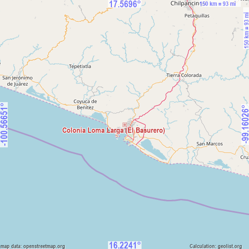 Colonia Loma Larga (El Basurero) on map
