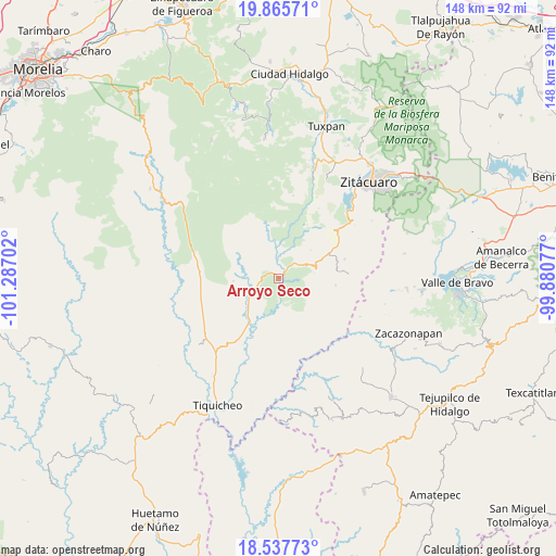 Arroyo Seco on map