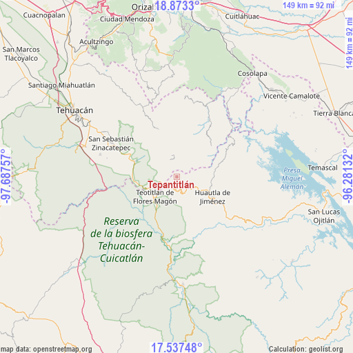 Tepantitlán on map