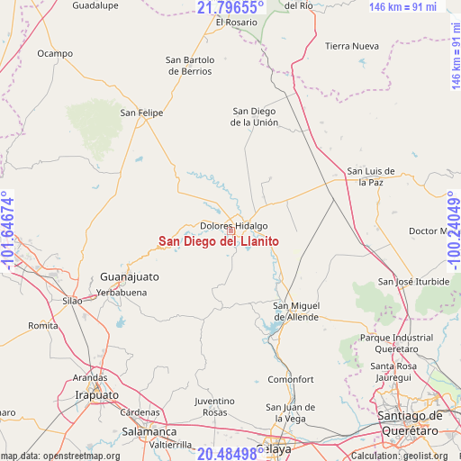 San Diego del Llanito on map