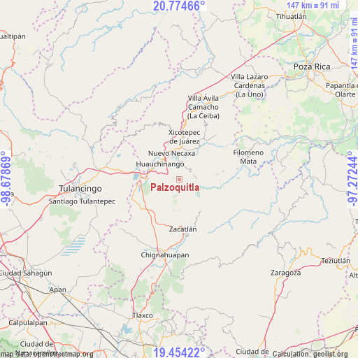 Palzoquitla on map