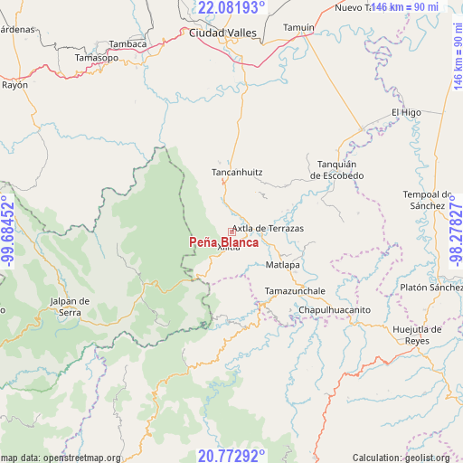 Peña Blanca on map