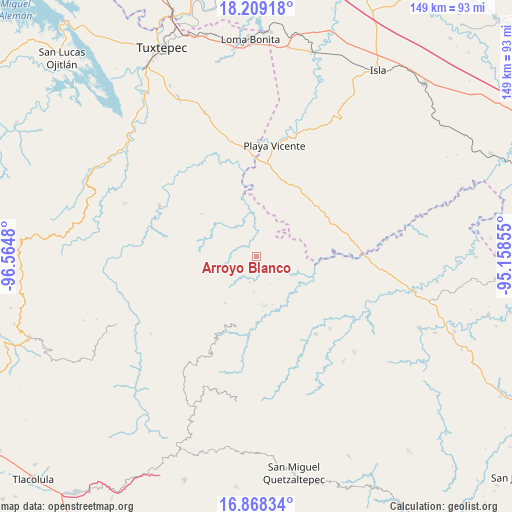 Arroyo Blanco on map