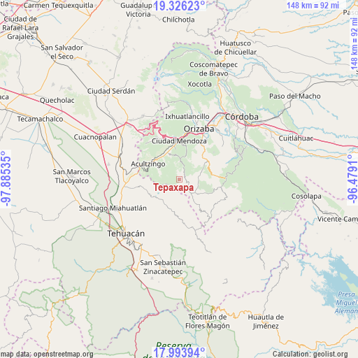 Tepaxapa on map