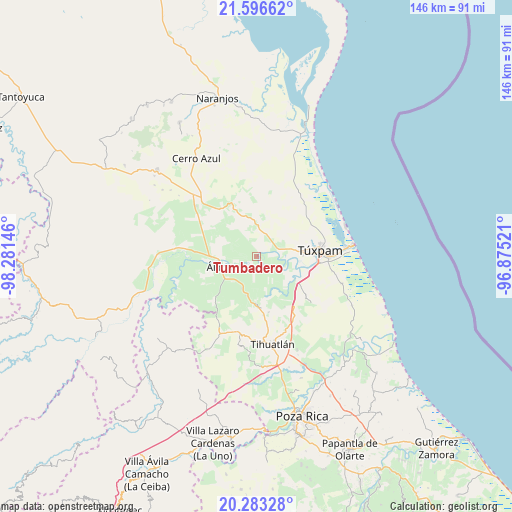 Tumbadero on map