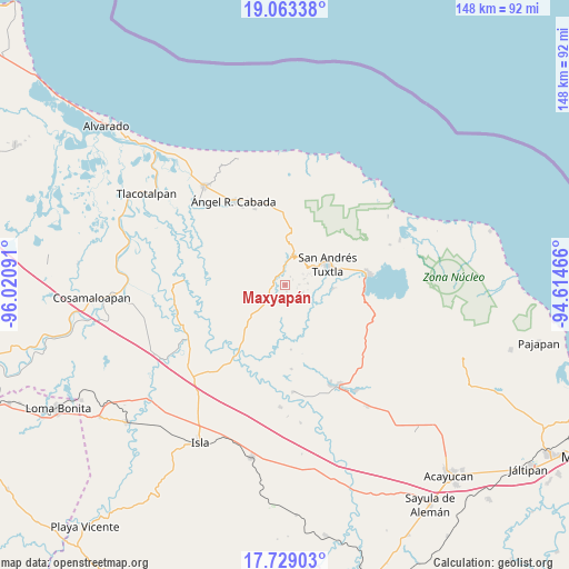 Maxyapán on map