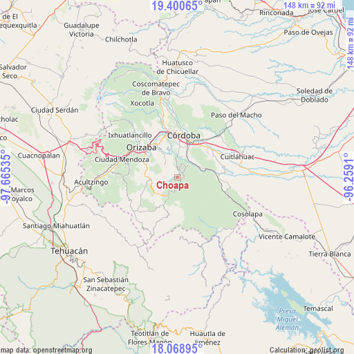 Choapa on map