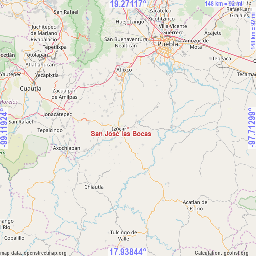 San José las Bocas on map