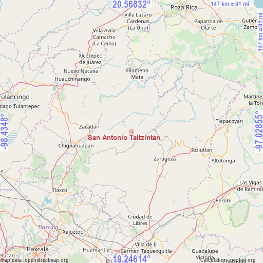 San Antonio Taltzintán on map