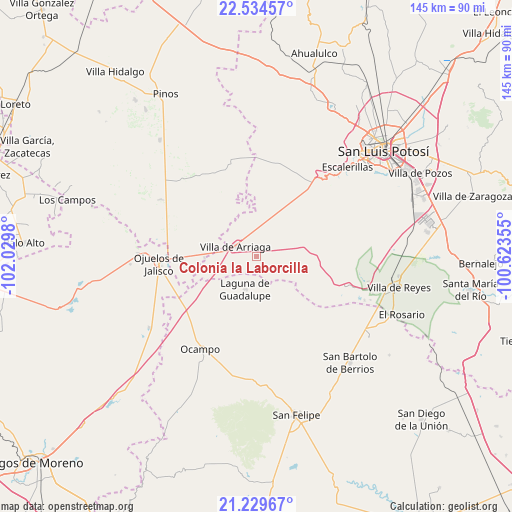 Colonia la Laborcilla on map