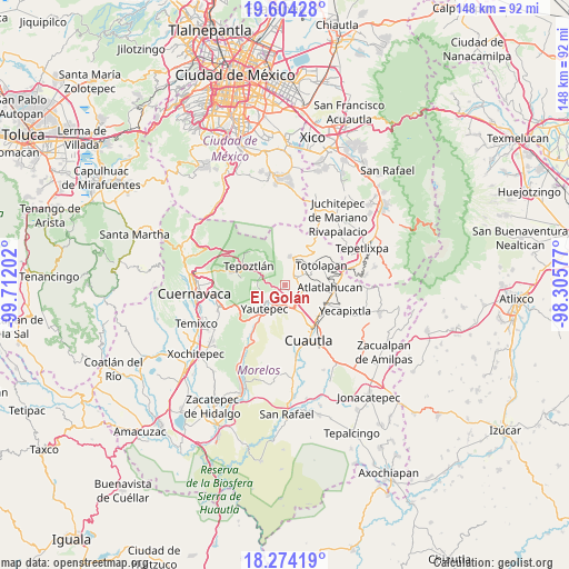 El Golán on map