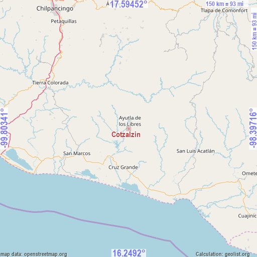 Cotzalzin on map