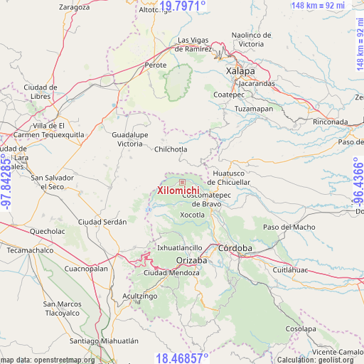 Xilomichi on map