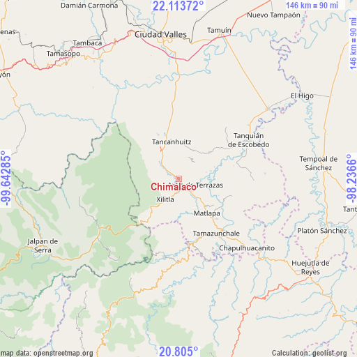 Chimalaco on map