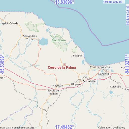 Cerro de la Palma on map
