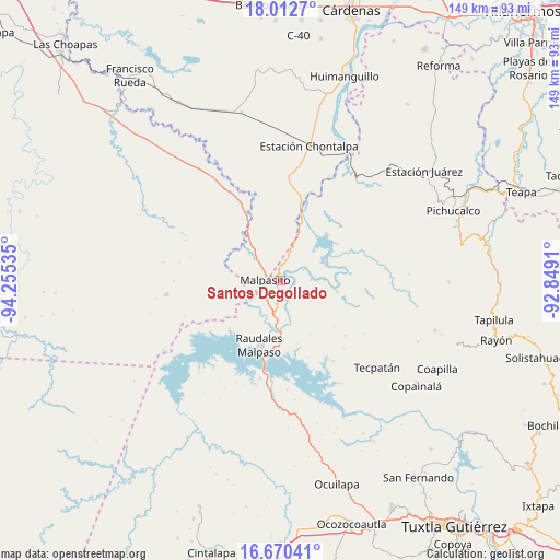 Santos Degollado on map