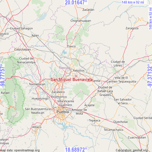 San Miguel Buenavista on map