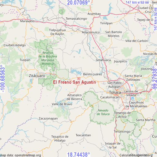 El Fresno San Agustín on map