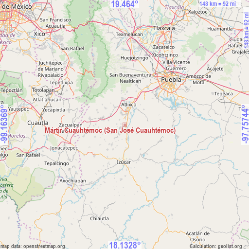 Mártir Cuauhtémoc (San José Cuauhtémoc) on map