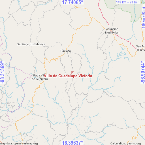 Villa de Guadalupe Victoria on map