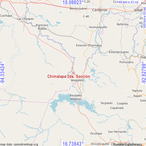 Chimalapa 2da. Sección on map