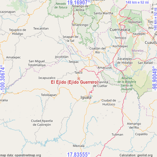 El Ejido (Ejido Guerrero) on map