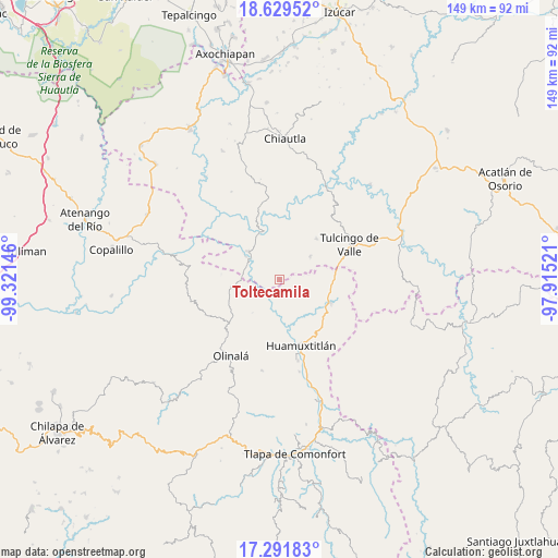 Toltecamila on map