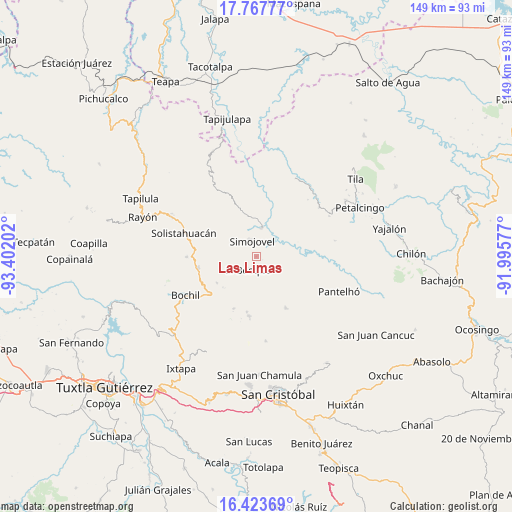 Las Limas on map