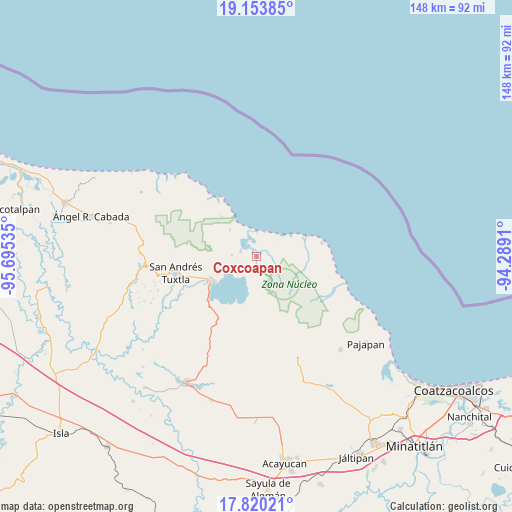 Coxcoapan on map