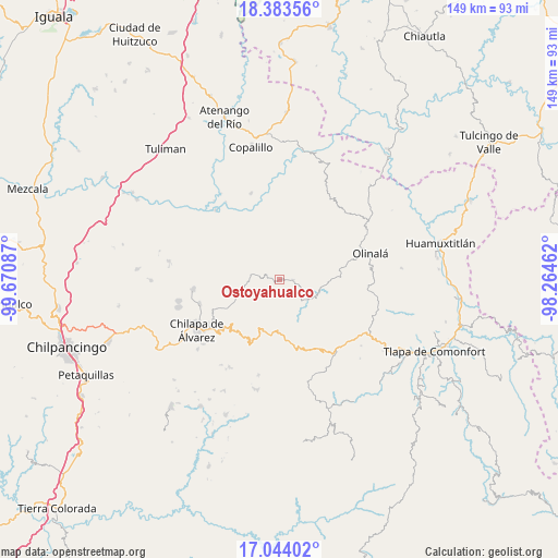 Ostoyahualco on map