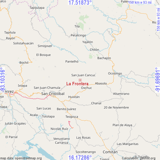 La Frontera on map