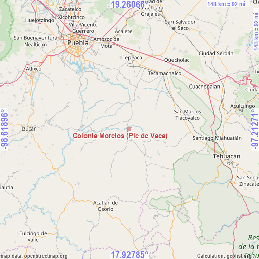 Colonia Morelos (Pie de Vaca) on map