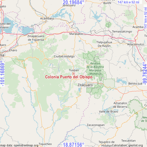 Colonia Puerto del Obispo on map