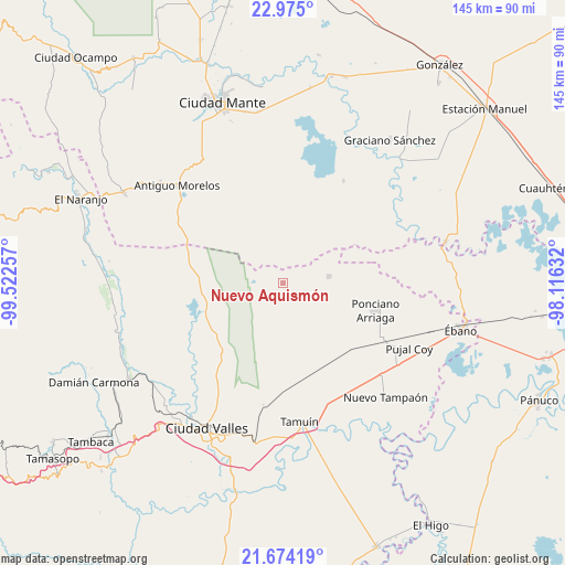 Nuevo Aquismón on map