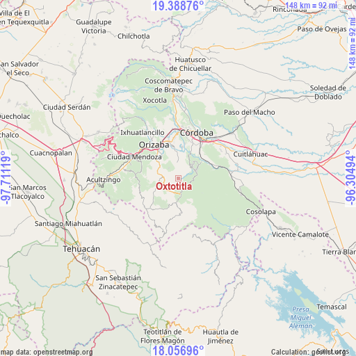 Oxtotitla on map