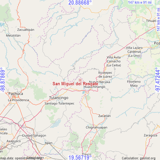 San Miguel del Resgate on map