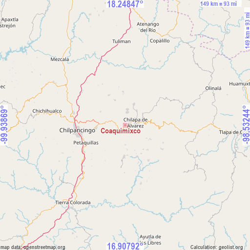 Coaquimixco on map