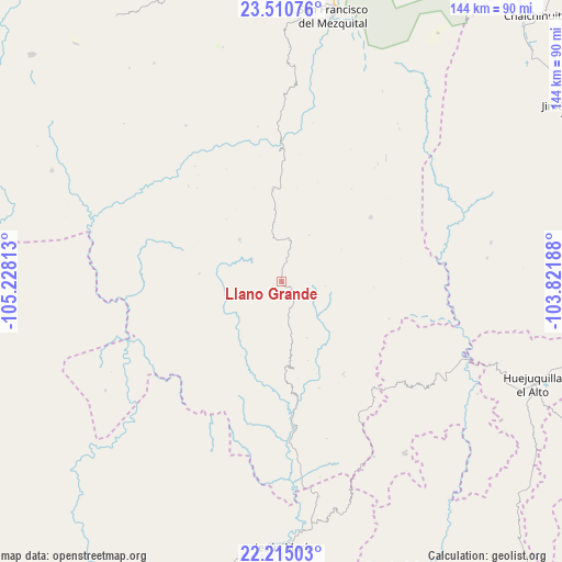 Llano Grande on map