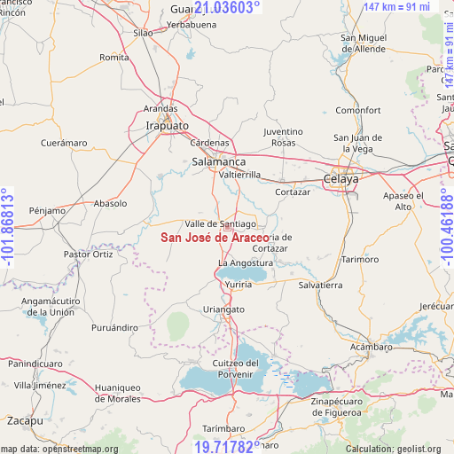 San José de Araceo on map