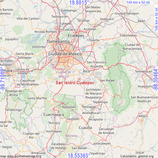 San Isidro Cuatepec on map
