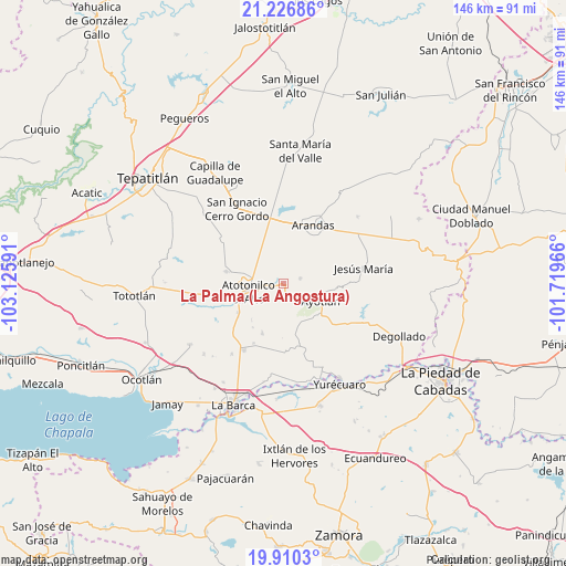 La Palma (La Angostura) on map