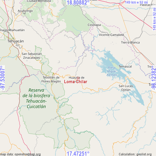 Loma Chilar on map