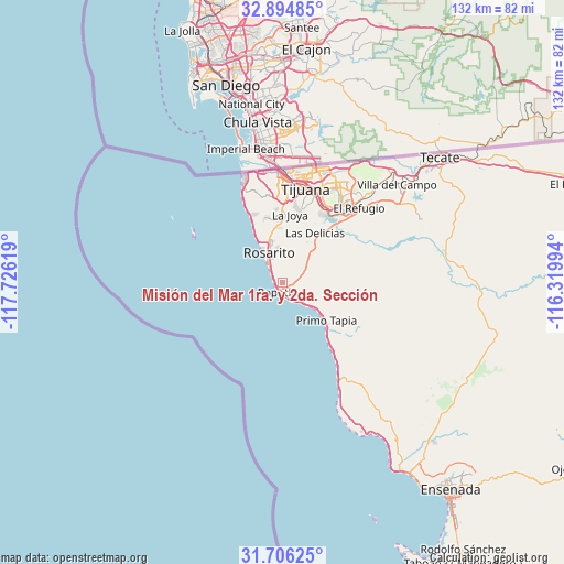 Misión del Mar 1ra. y 2da. Sección on map
